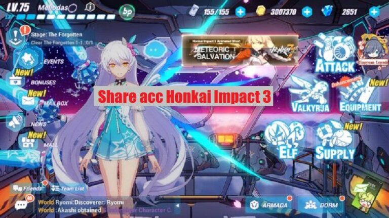 Share acc Honkai Impact 3